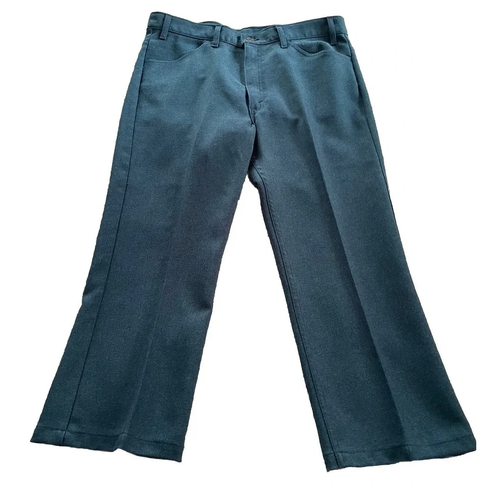 Vintage Levis‎ Mens Blue Dacron Polyester Casual Pants Size 36x25 Trousers